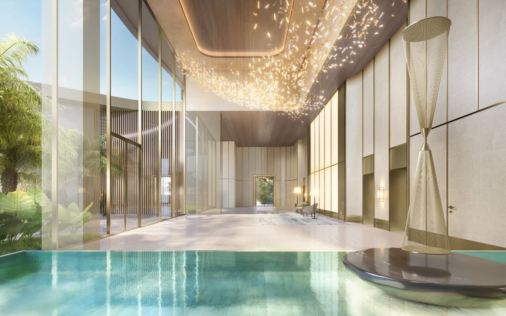 Perspectiva ilustrada · Lobby térreo · outro ângulo · Torre Milano