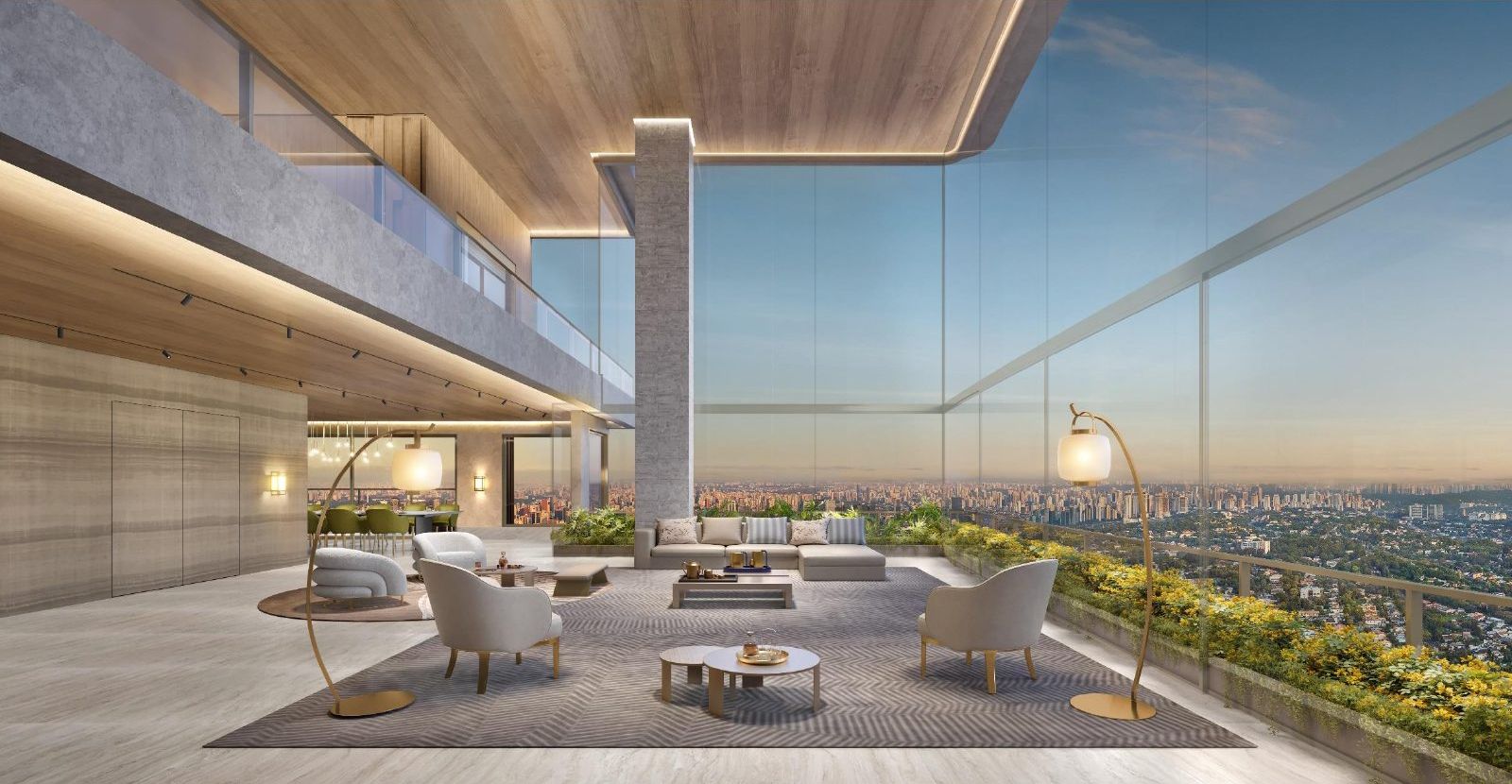 Perspectiva ilustrada · Penthouse 710 m² · final 1 · 54º pavimento · Torre Milano